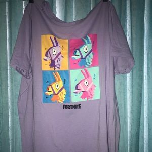 Fortnite Lavender Shirt with Four Llamas